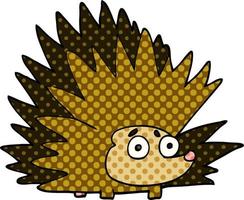 cartoon doodle spiky hedgehog vector