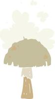 flat color style cartoon mushroom with spore cloud vector