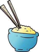 cartoon doodle tasty bowl of rice vector