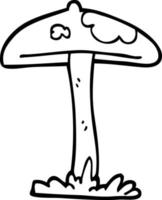 line drawing cartoon mushroom vector