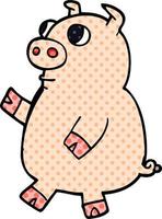 cartoon doodle funny pig vector