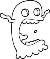 line drawing cartoon spooky ghost vector