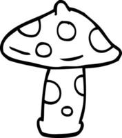 line drawing cartoon toadstool vector