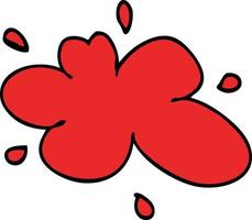 cartoon doodle of a red splat of paint vector