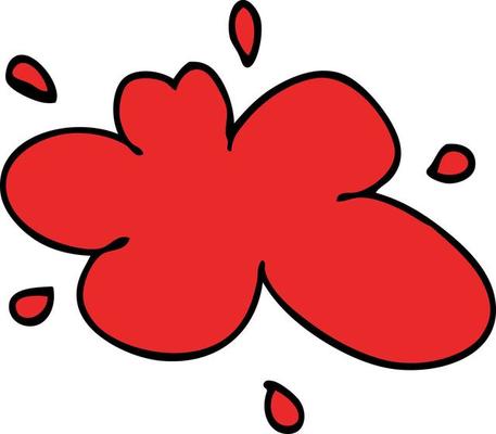 cartoon doodle of a red splat of paint