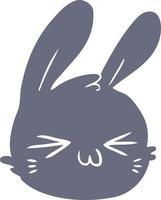 flat color style cartoon rabbit face vector