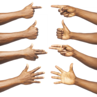 Set of black Hand gestures isolated on transparent background png