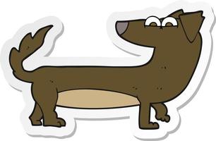 sticker of a cartoon dog vector