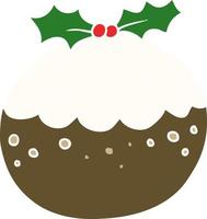 flat color style cartoon christmas pudding vector