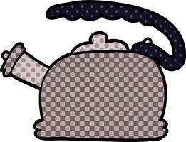 cartoon doodle whistling kettle vector