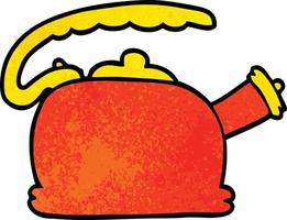 cartoon doodle whistling kettle vector