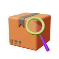 Delivery search icon. 3d render png