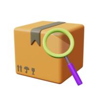 ícone de pesquisa de entrega. renderização 3D png