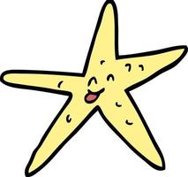 cartoon doodle star fish vector