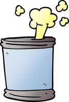 cartoon doodle bursting can of food vector