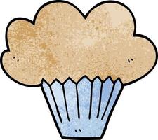 muffin de garabato de dibujos animados vector