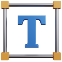 3d rendering the letter T in the box isolated png