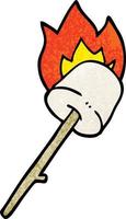 cartoon doodle marshmallow on stick vector