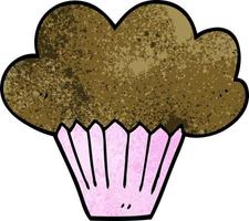 cartoon doodle cupcake vector