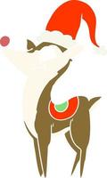 flat color style cartoon christmas reindeer vector