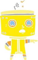 flat color style cartoon robot accusing vector