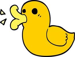 cartoon doodle rubber duck vector