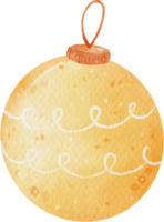 illustration aquarelle de boule de noël mignon ornement boule png