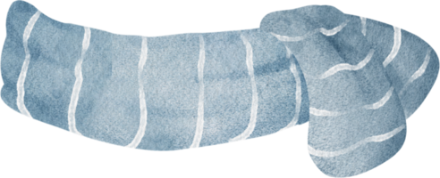 söt jul vinter- blå scarf vattenfärg hand dra illustration png