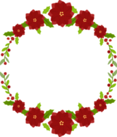 couronne minimale de fleur de poinsettia de noël png