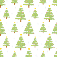 flat style green Christmas tree seamless pattern png