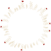 couronne de noël dorée avec calligraphie rouge png