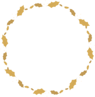 golden luxury christmas round wreath  frame collection flat style png