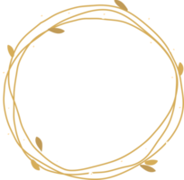 golden luxury christmas round wreath  frame collection flat style png