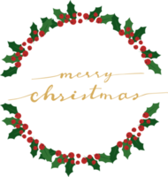 weihnachtskranzrahmen mit kalligrafie der frohen weihnachten png