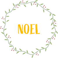 calligraphie dorée joyeux noël dans une couronne verte png