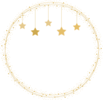 couronne d'étoiles dorées avec calligraphie de joyeux noël écrite à la main png