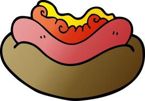 cartoon doodle hotdog in a bun vector