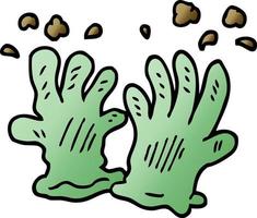cartoon doodle garden gloves vector