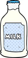 caricatura, garabato, leche, botella vector
