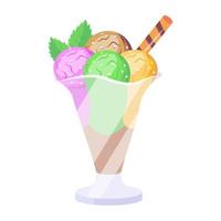 mira este colorido ícono plano de helado vector