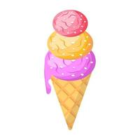mira este colorido ícono plano de helado vector
