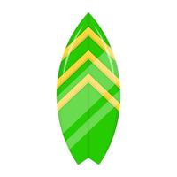 A flat vector illustration of a surfboard