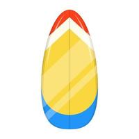 A flat vector illustration of a surfboard