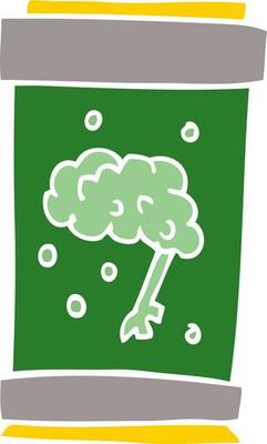 cartoon doodle brain in jar