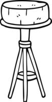 line drawing cartoon breakfast stool vector