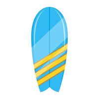 A flat vector illustration of a surfboard