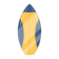 A flat vector illustration of a surfboard