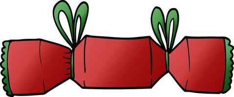 cartoon doodle christmas cracker vector