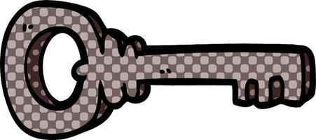 cartoon doodle metal key vector