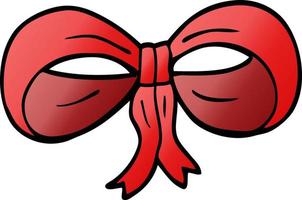 cartoon doodle tied bow vector